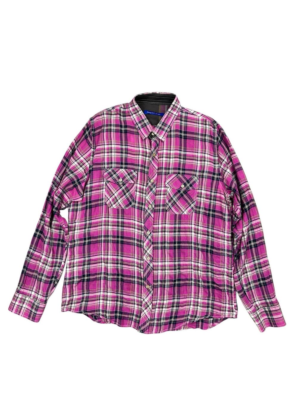 Georg Roth Lightweight Cotton Stretch Performance Weave Plaid Long Sleeve — 2XL